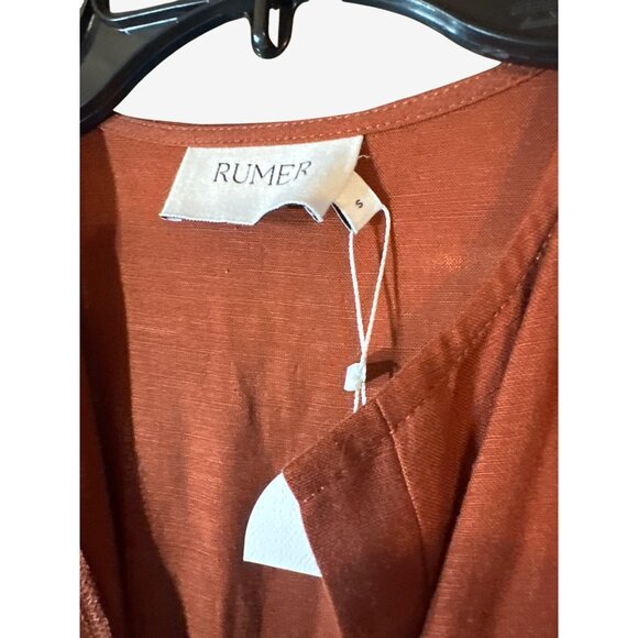 Rumer Womens Rust Sleeveless Romper With Zipper Closure Size S - Picture 2 of 4